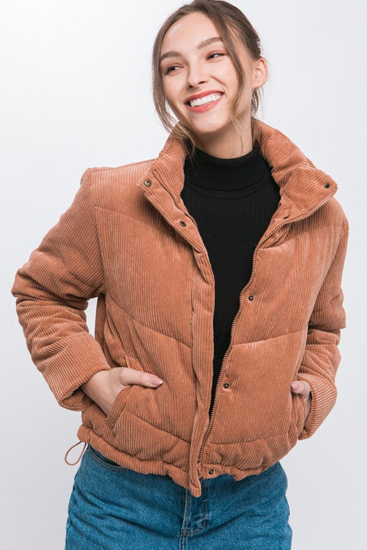 Morning In The Mountains Corduroy Puffer Jacket