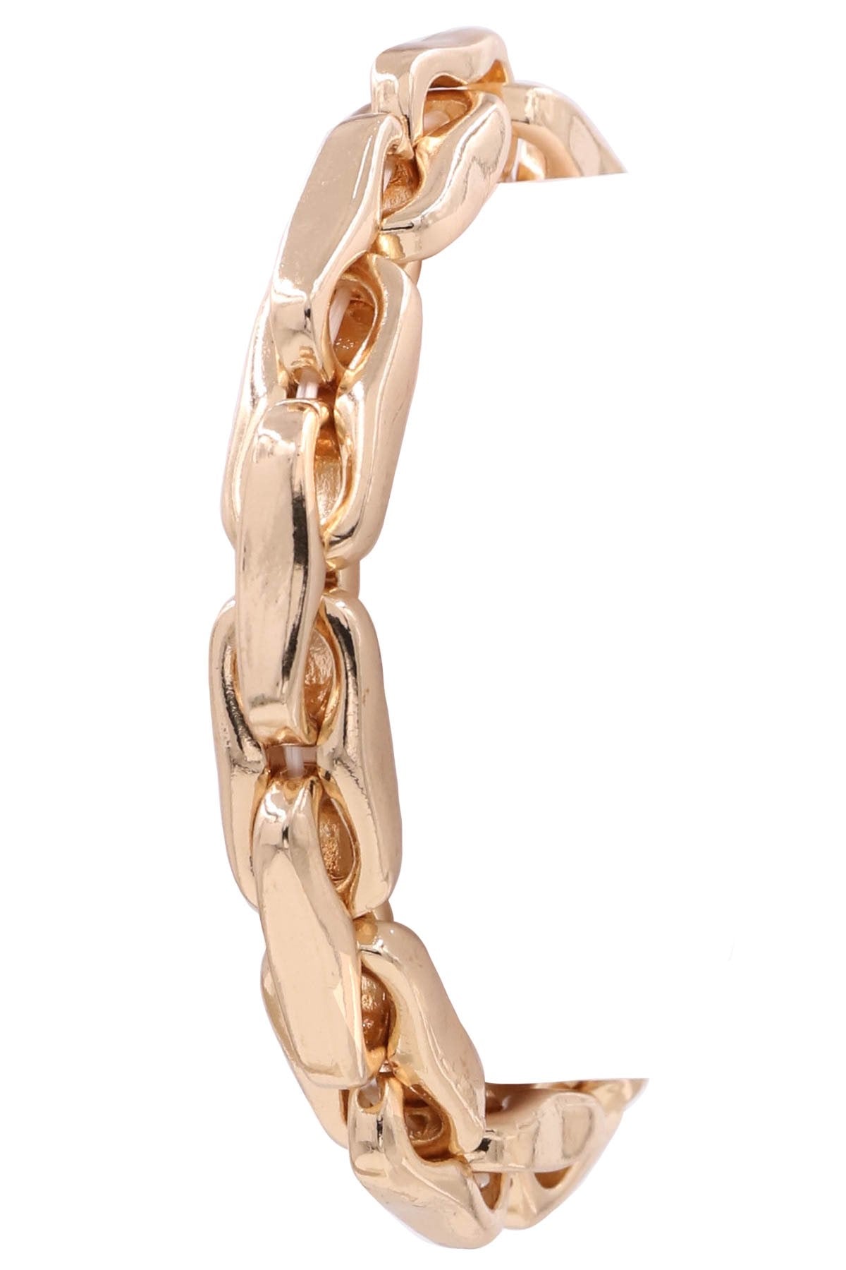 Eagerly Waiting Gold Chain Link Stretch Bracelet