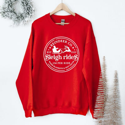 Reindeer Co Sleigh Rides Graphic Sweatshirt