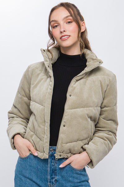 Morning In The Mountains Corduroy Puffer Jacket