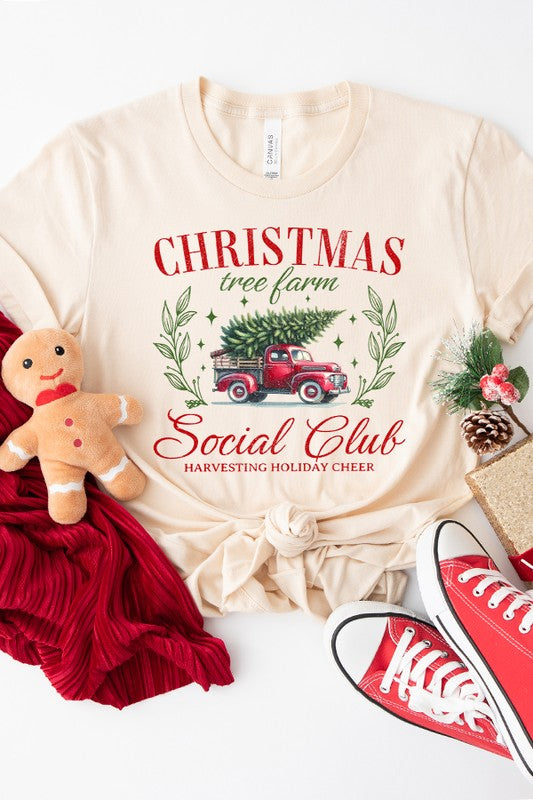 Christmas Tree Farm Social Club Holiday Tee