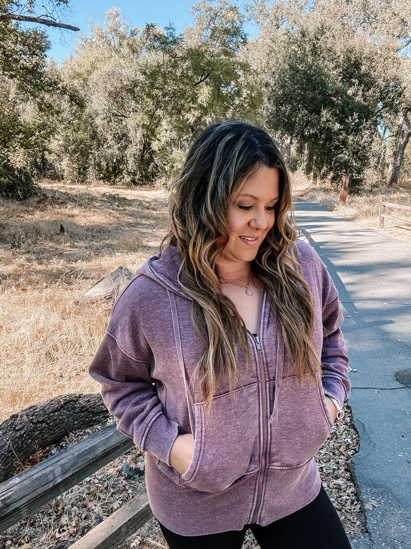 Love To Lounge Zip Up Hoodie In Washed Plum