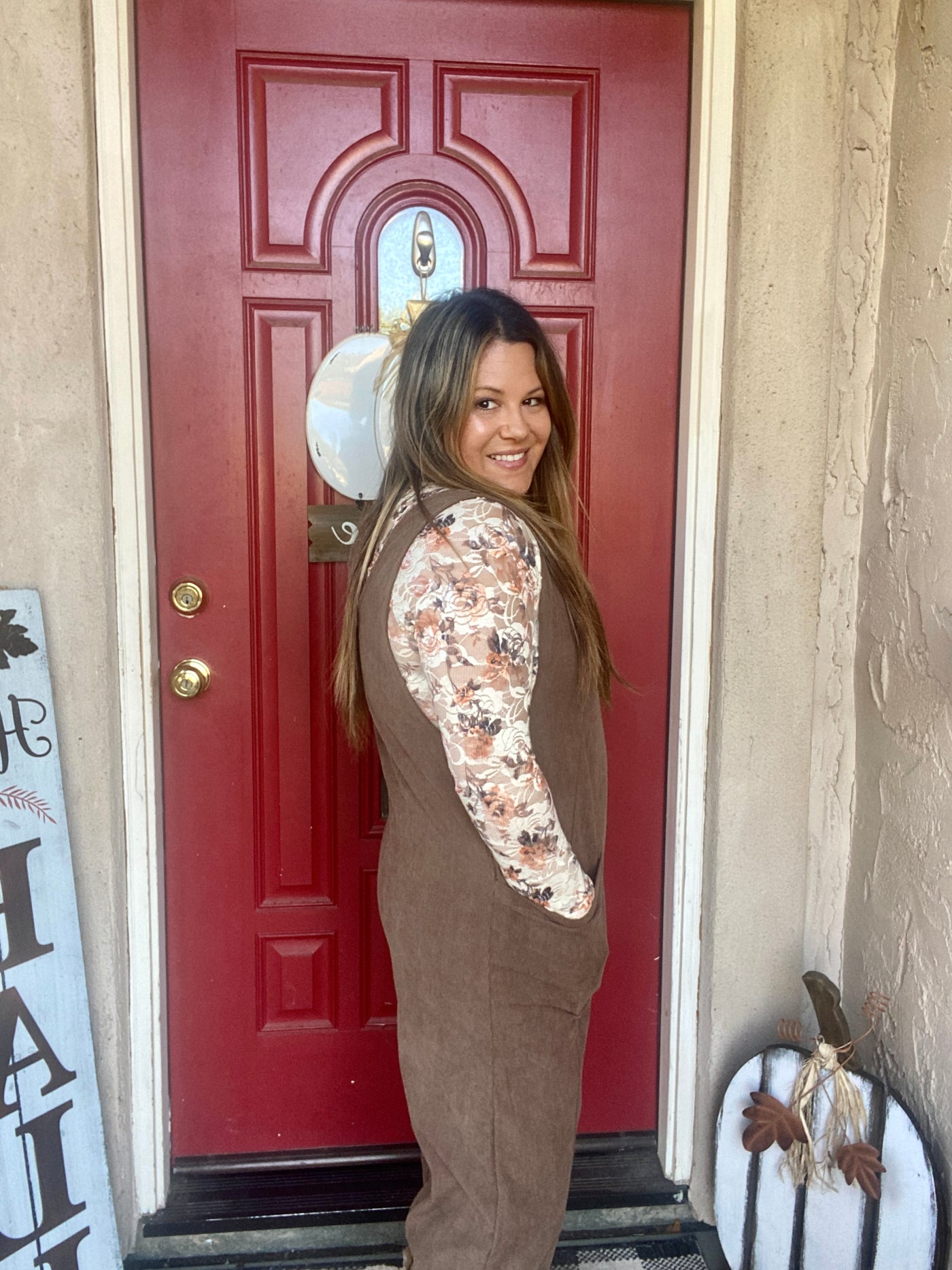 Perfect For You Mocha Corduroy Jumpsuit