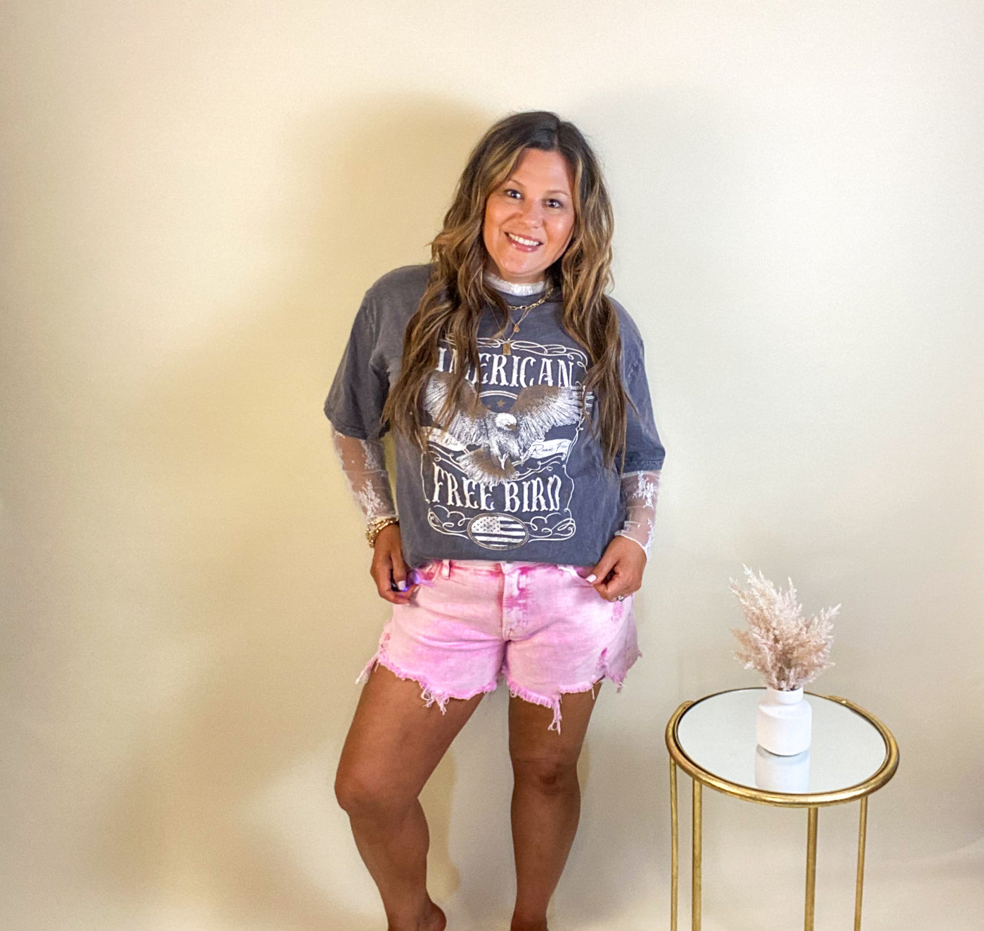 Places To Go Risen Distressed Shorts In Pink