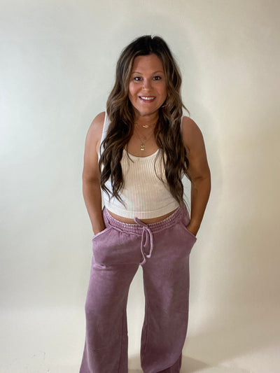 Everyday Chic Palazzo Lounge Pants In Light Rose