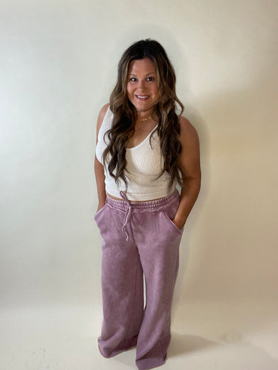 Everyday Chic Palazzo Lounge Pants In Light Rose