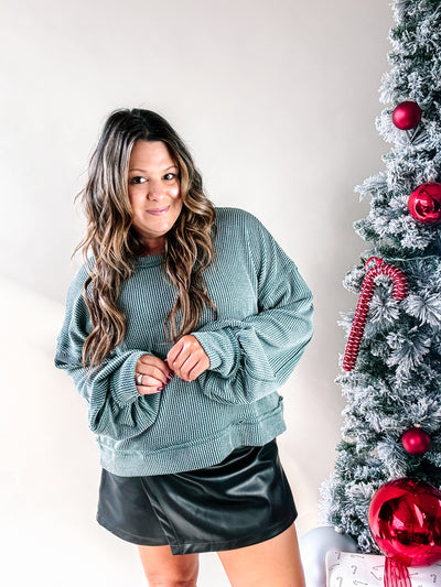 Uptown Chic Moss Green Top