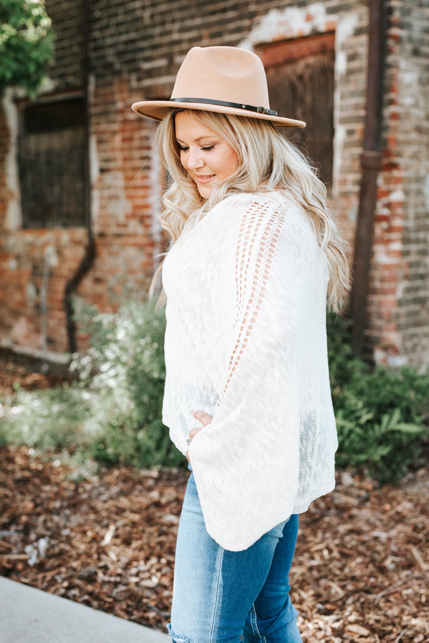 Captured Moments Sweater Top In Ivory
