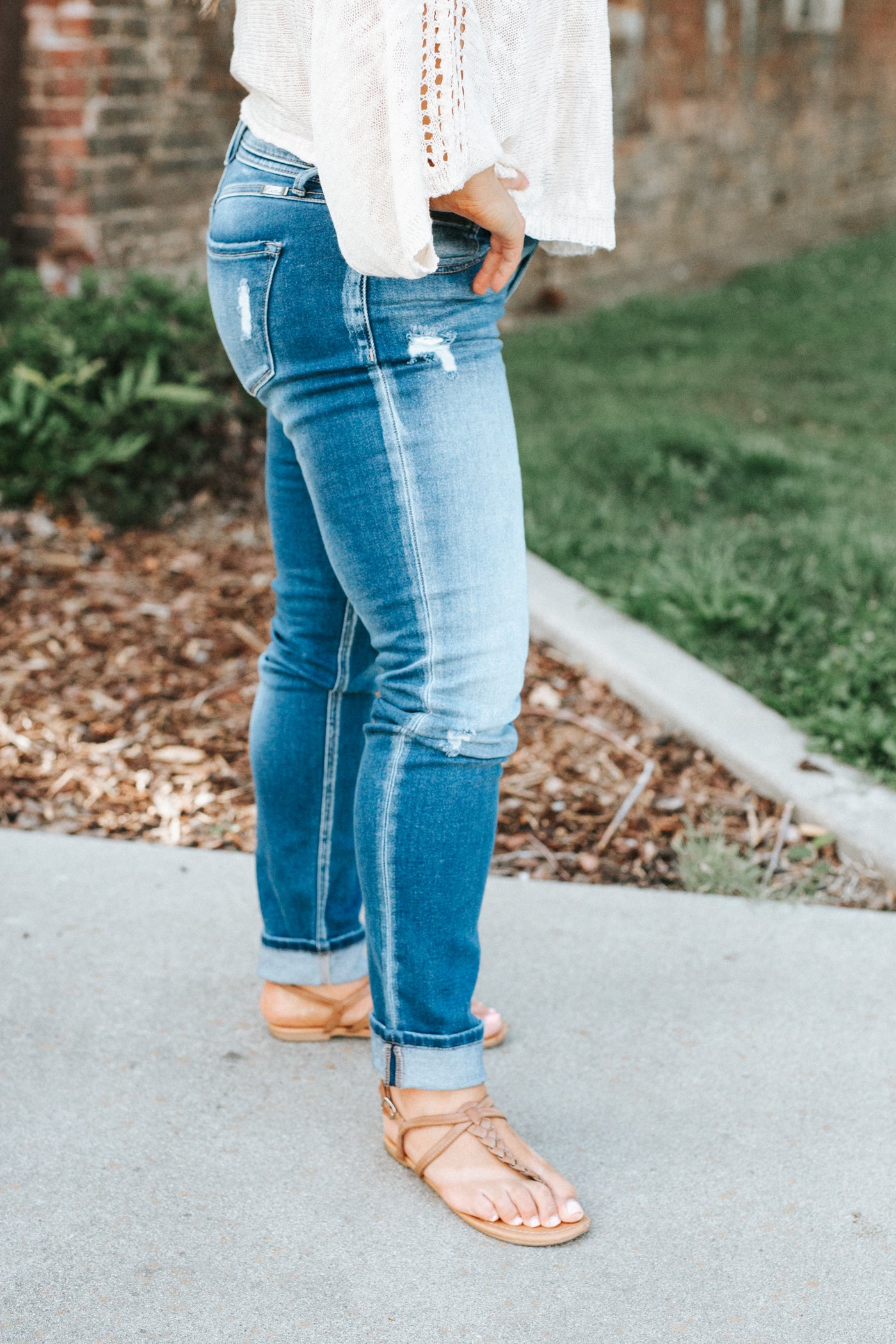 The Natalie Mid Rise Medium Wash Button Fly Jeans