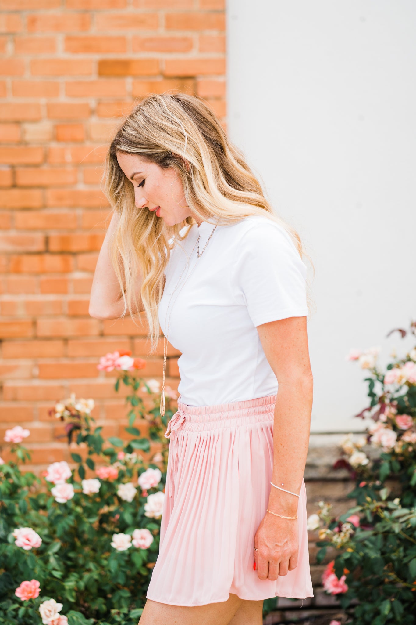 Graceful Love Pink Pleated Shorts
