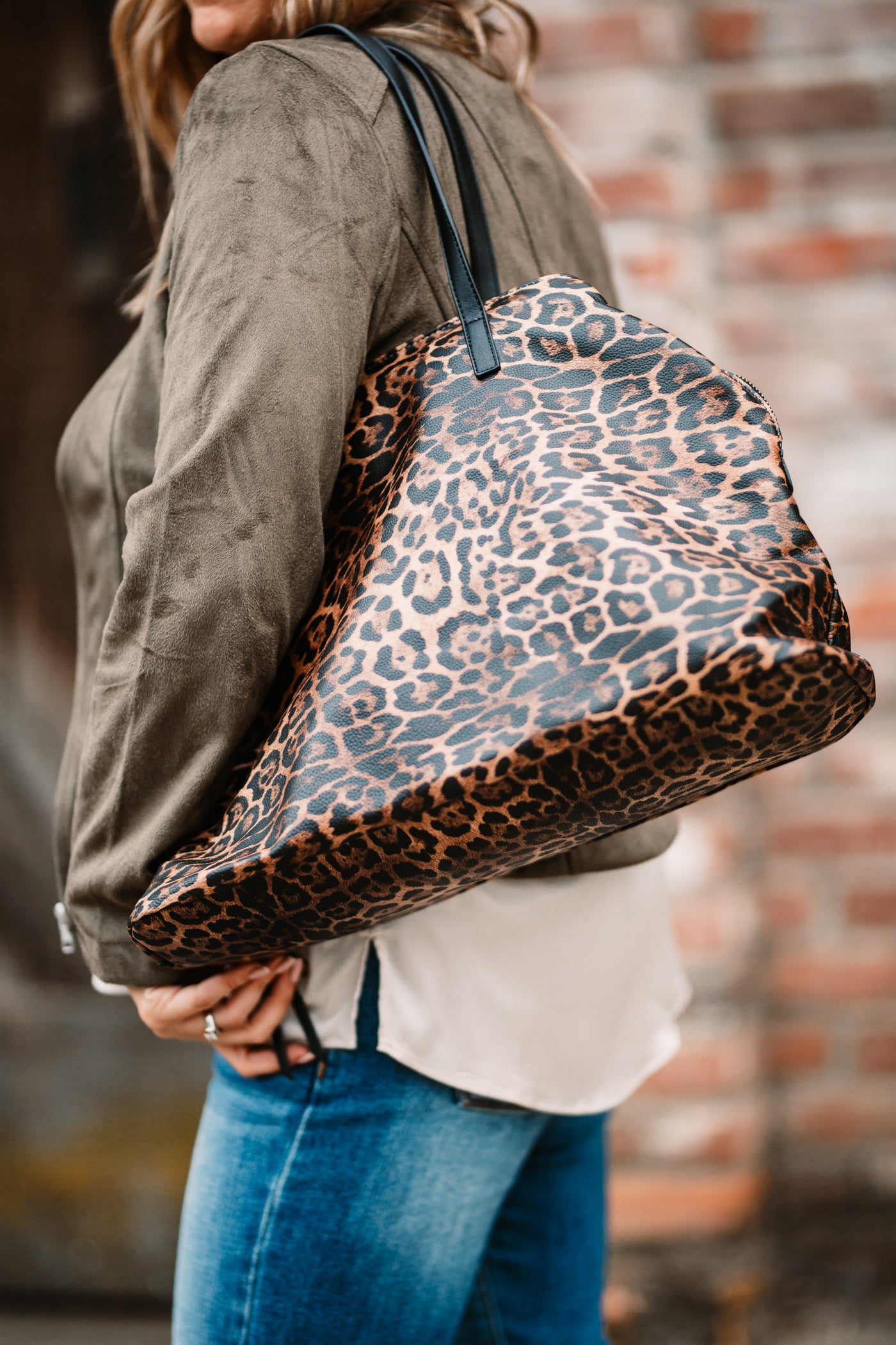 On The Prowl Oversized Leopard Handbag