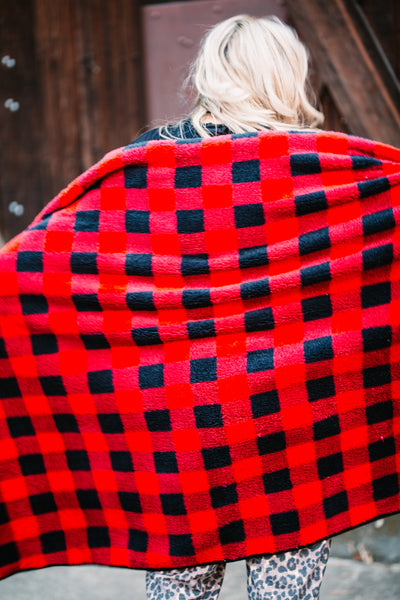 Buffalo Plaid Red And Black Cozy Blanket