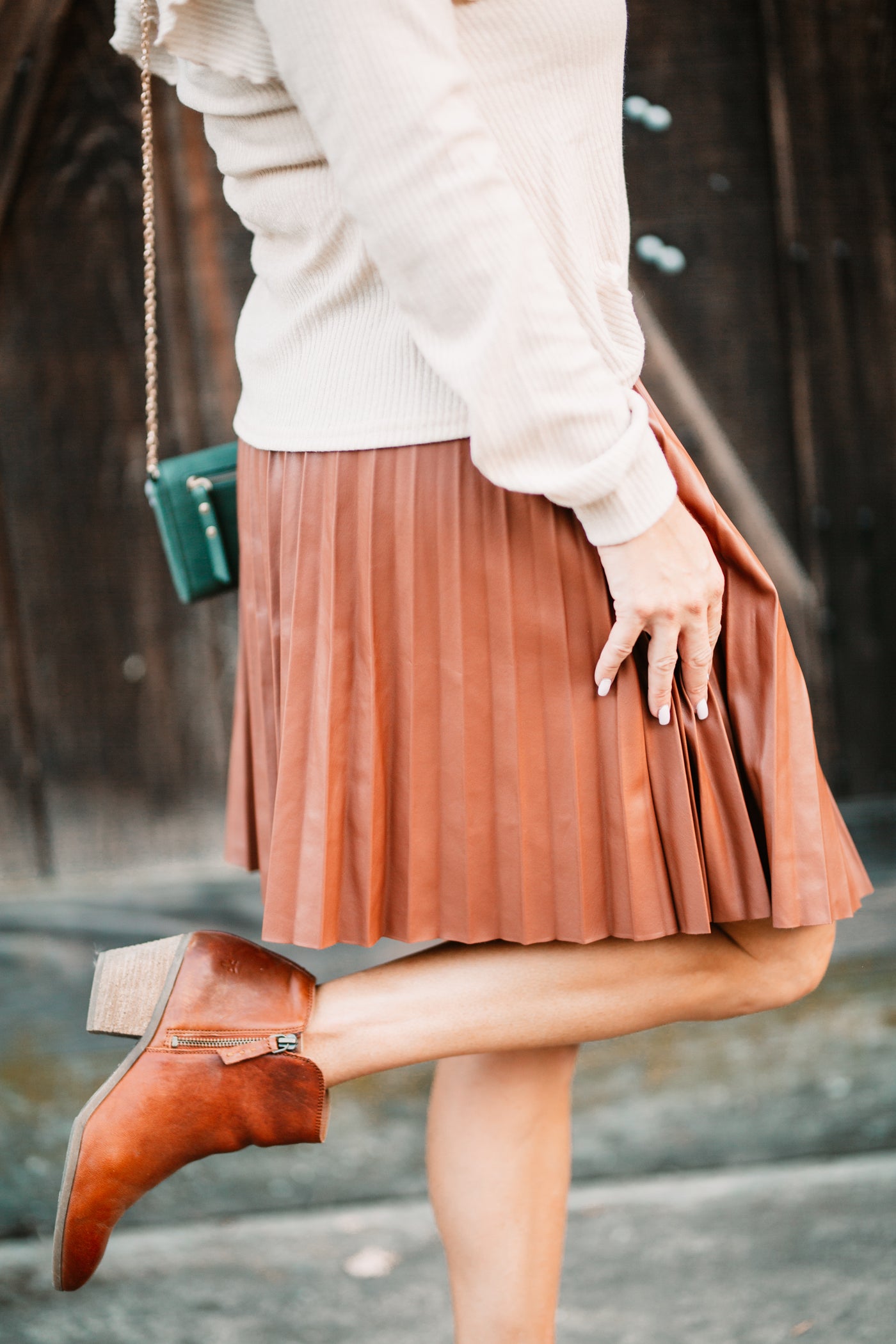 Perfect For You Pleated Pleather Skirt