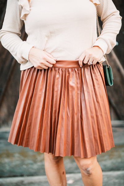 Perfect For You Pleated Pleather Skirt