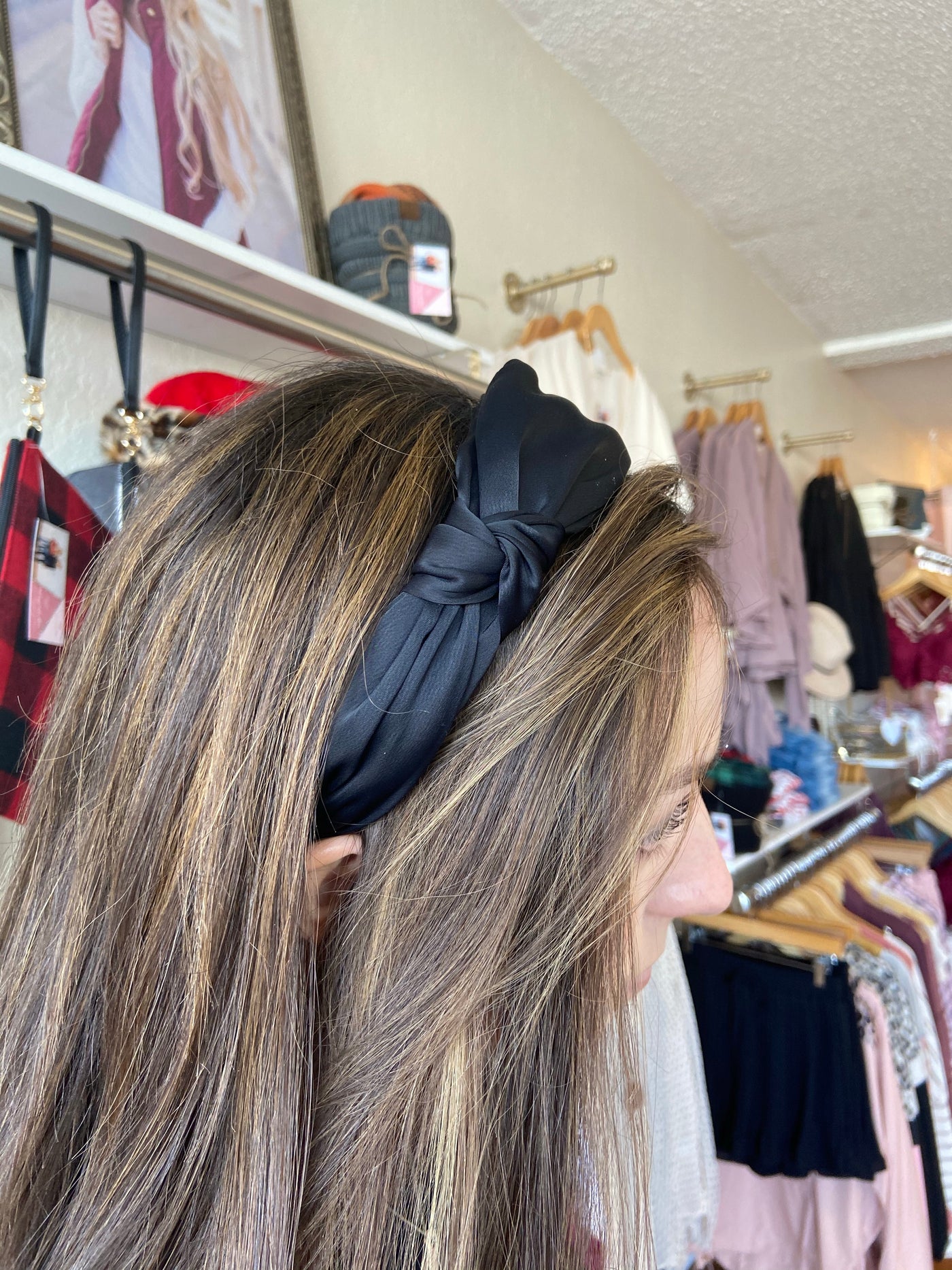 Knotted Wide Black Headband