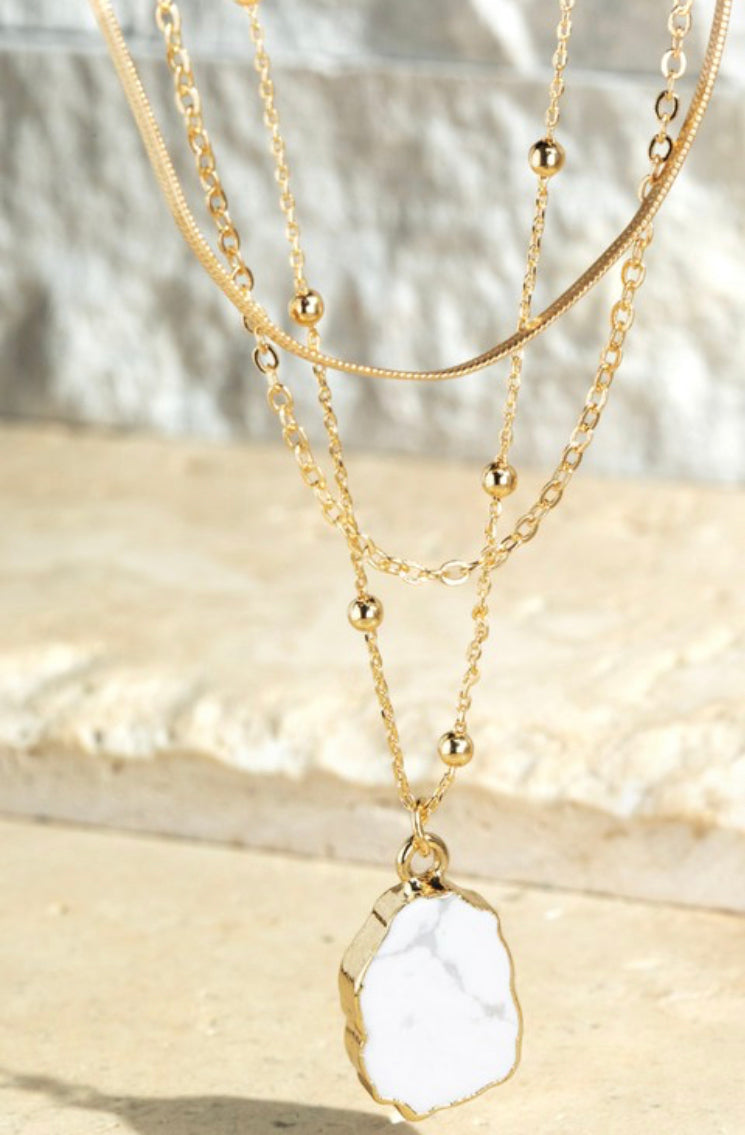 Sweet Perfection Layered Necklace In White