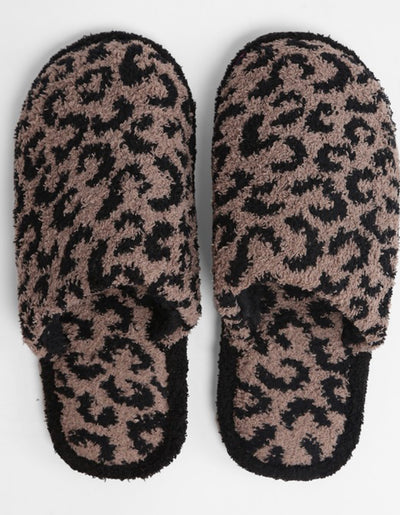 Something to Dream About Cozy Leopard Slippers In Coffee