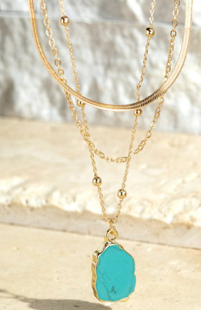Sweet Perfection Layered Necklace in Turquoise