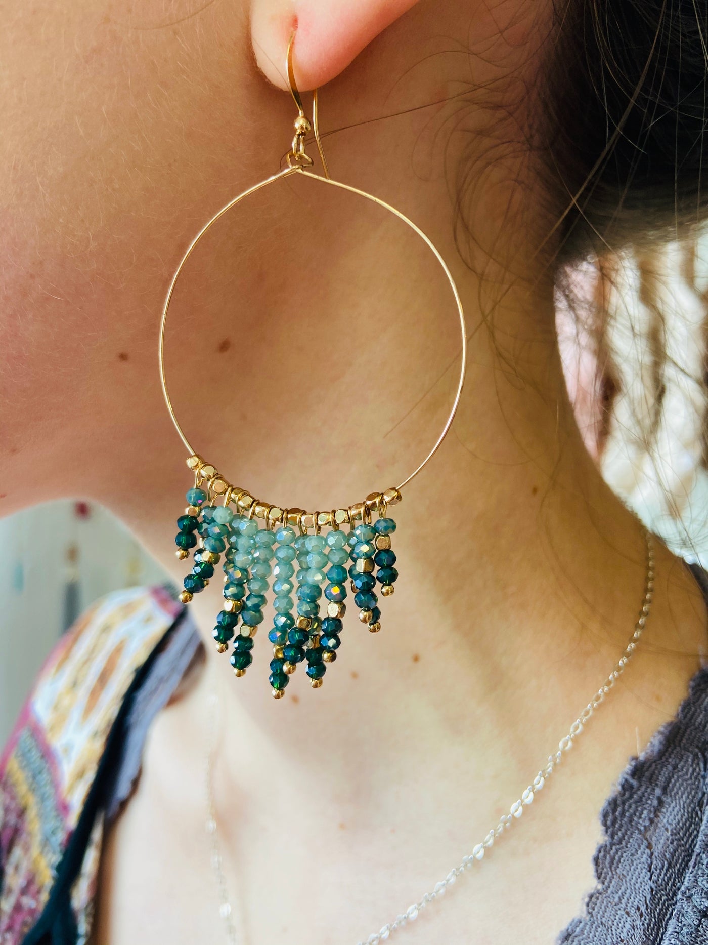 First Impressions Shimmering Teal Earrings